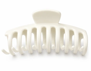 Cleste pentru par, alb 10.9 x 4.5 cm, design lat cu prindere ferma, accesoriu pentru coc si coafuri cu par mediu, des si gros - Img 2