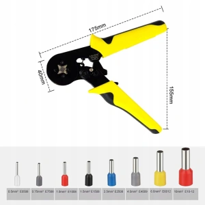Cleste profesional pentru sertizare conectori electrici tip tub capat AWG 0.25-10 mm², manere ergonomice antialunecare - Img 7