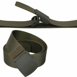 Curea barbati din nylon ajustabila, design fara gauri, catarama din plastic rezistent, 120 cm, verde kaki - confort, durabilitate si stil casual modern - Img 4