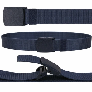 Curea barbati din nylon ajustabila, design fara gauri, catarama din plastic rezistent, 120 cm, albastru inchis - confort, rezistenta si stil modern - Img 8