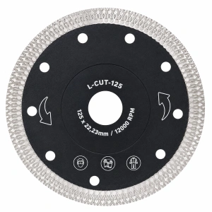 Disc diamantat continuu pentru portelan, ceramica, sticla si materiale compozite, 125 mm, grosime 1.4 mm, alezaj 22.2 mm - Img 5