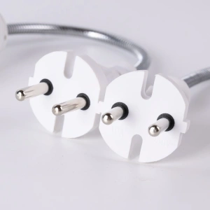 Dulie cu intrerupator si stecher, cu bec LED E27 5W, alb neutru 4500K, brat flexibil 20 cm, alb - Img 9