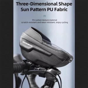 Geanta de bicicleta pentru telefon, 19 x 10 x 7.3 cm, montare pe ghidon, negru - Img 3