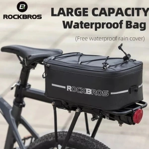 Geanta pentru bicicleta, 4l, husa impermeabila, 30 x 17 x 12 cm, negru - Img 5
