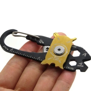 Inel cheie carabina, breloc de precizie multifunctional, multitool 20in1 - Img 3