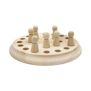 Joc de memorie Montessori din lemn, multicolor, tabla rotunda 17 cm, 24 pioni si zar colorat, joc educativ pentru dezvoltarea atentiei si memoriei, 4 ani+ - Img 11
