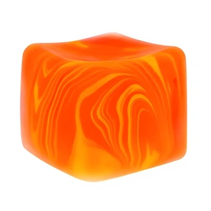 Jucarie antistres portocaliu 3.5 x 3.5 x 3.5 cm, cub squishy cu revenire lenta, fidget senzorial din TPR, pentru copii si adulti - Img 4