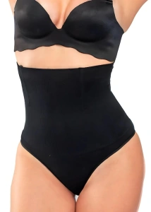 Lenjerie modelatoare talie inalta compresie abdomen si efect lifting posterior, fara cusaturi, negru, marime L - Img 9