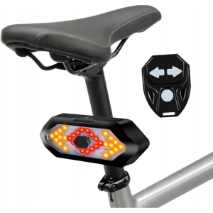 Lumina spate bicicleta cu semnalizare, IPX4, reincarcabila USB, 5 moduri de iluminare, telecomanda pe ghidon, 900 mAh, 9.4 x 3.3 cm, neagra - siguranta maxima si vizibilitate in orice conditii - Img 3