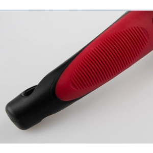 Maner auto 4 in 1 pentru siguranta masina, ciocan geam cutter centura lanterna LED si sprijin, rosu negru - Img 4