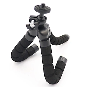 Mini trepied flexibil pentru telefoane,gopro, fara suport,filet universal 1/4 - Negru - Img 3