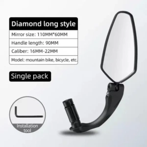 Oglinda retrovizoare pentru bicicleta, ajustabila, rotatie 360°, 11 x 6 cm, negru - Img 6