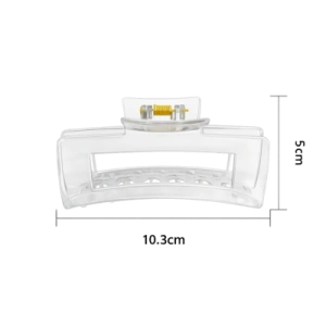 Pachet 3 clame par, culori diferite 10.3 x 5 cm, clesti din plastic rigid cu dinti curbati, deschidere larga si arc metalic, pentru coc si par voluminos - Img 9