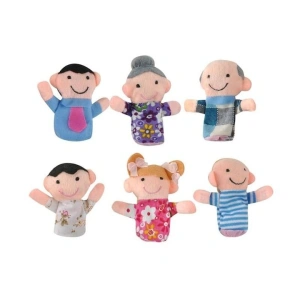 Papusi de deget familie, set 6 personaje textile, 8 x 8 cm, multicolor, pentru povesti si jocuri de rol - Img 6