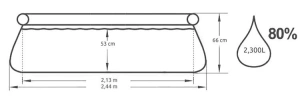 Piscina gonflabila de curte,gradina 244x61 cm,pereti intariti cu 3 straturi - Img 3