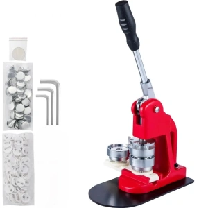 Presa manuala pentru confectionat insigne 75 mm, aparat profesional cu matrita inclusa, kit complet 100 componente, pentru ecusoane personalizate, branding si evenimente - Img 2