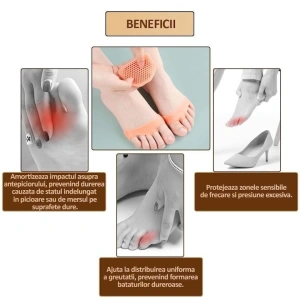 Protectii din silicon pentru picioare, previn durerile si bataturile, lavabile, reutilizabile, anti-alunecare, elastice, potrivite pentru orice incaltaminte, marime universala, crem - Img 9
