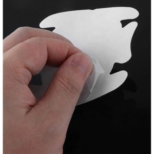 Protectii manere usi auto transparente 85 x 95 mm, set 4 folii autoadezive, folie protectie caroserie, universale, rezistente la zgarieturi - Img 3