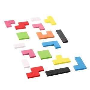 Puzzle Montessori multicolor 37 piese din lemn, 3D, joc educativ 3 in 1 pentru dezvoltarea logicii, creativitatii si coordonarii, 3 ani+ - Img 6