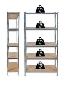 Raft metalic pentru depozitare cu 5 polite, capacitate175kg/polita, total 875kg,180x90x45cm - Img 3