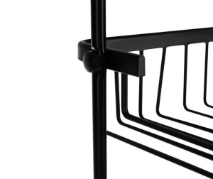 Raft suspendat negru 63 x 28,5 x 14 cm, 3 polite, aluminiu, fara gaurire, organizator pentru cabina de dus cu ventuza de stabilizare - Img 4