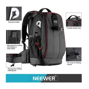 Rucsac foto profesional impermeabil pentru aparat DSLR, mirrorless si accesorii, compartimente modulare, protectie antifurt, negru - Img 2