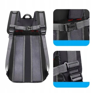 Rucsac multifunctional, outdoor, 40L, impermeabil, poliester, ergonomic, cu 3 compartimente, 50 x 31 x 23 cm, negru - Img 2