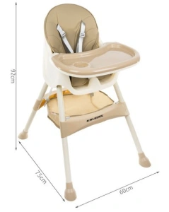 Scaun de masa Kruzzel multifunctional 3in1,greutate maxima 20 kg,varsta +6 luni - Bej - Img 2
