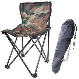 Scaun de pescuit pliabil, perfect pentru drumetii, camping, camuflaj, dimensiuni 35x34x58 cm