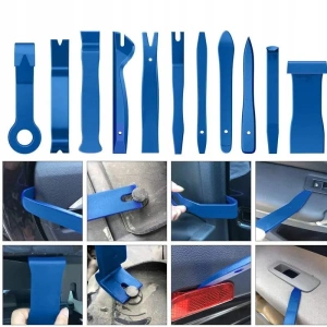 Set 11 unelte pentru demontare tapiterie auto, extractoare clipsuri, panouri si ornamente, plastic rezistent, albastru - Img 2