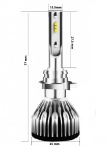 Set 2 becuri auto LED,soclu H7, putere set 100W - 12.000 lumeni - Img 4