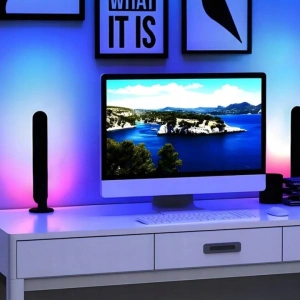 Set 2 lampi LED RGB, 12 culori, 4 moduri de iluminare, montare verticala sau orizontala, alimentare USB, telecomanda inclusa, 26.5 x 4.1 x 3.5 cm, negre - iluminare moderna, dinamica si personalizata - Img 7