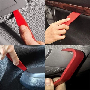 Set 25 unelte demontare interior auto, trusa demontare panouri, cleme si radio auto, plastic rezistent, rosu, cu geanta - Img 10