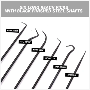 Set 6 surubelnite, carlige lungi pentru extras garnituri de etansare auto, 24 cm lungime - Img 3