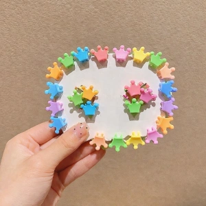 Set accesorii par copii cu cutie organizator, 26 elastice textile 2 cm, 80 elastice cauciuc multicolore si 5 cleme printesa 0.8 cm - Img 3
