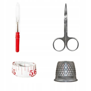Set de croitorie, 70 articole diferite, husa depozitare cu fermoar, accesorii complete pentru coasere si reparatii, negru - Img 8