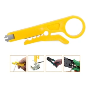 Set instrumente pentru retea LAN cu tester RJ45/RJ11, cleste sertizare 4/6/8P, stripper, push-in LSA, mufe RJ45, taietoare cablu si husa depozitare - pentru instalare si reparatii - Img 3