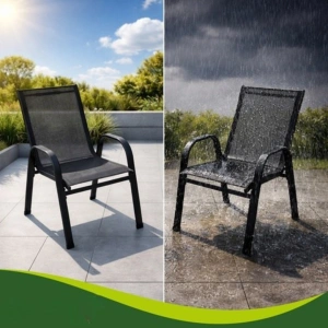 Set mobilier gradina, masa rotunda si 2 scaune, metal/sticla, pentru balcon, terasa, exterior, negru - Img 11