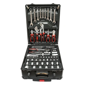 Set scule multifunctional 187 piese in troler rigid ABS si aluminiu, unelte profesionale crom vanadiu, kit complet cu roti si maner extensibil pentru reparatii si mentenanta - Img 10