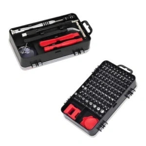 Set surubelnite multifunctionale de precizie, 110 piese, magnetice, - Rosu/Negru - Img 2