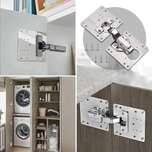 Set universal pentru consolidarea balamalelor de mobilier, 4 placi inox 9 x 9 cm, reparatie rapida pentru dulapuri si usi - Img 9