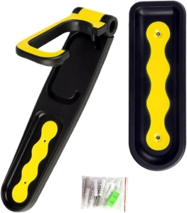 Suport pentru bicicleta, montare pe perete, 35 cm, negru/galben - Img 3