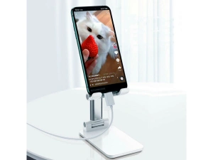 Suport pliabil universal pentru telefoane si tablete de pana la 10 inch - Alb - Img 5