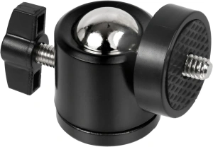 Suport telefon cu prindere pe arcuri, cap cu bila rotativ 360° si surub de blocare, deschidere 5.5-8 cm, montura 1/4 inch, ABS si metal, negru - Img 6
