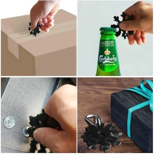 Surubelnita multifunctionala,18 in1, Model fulg de nea 6x6 cm - Negru - Img 6