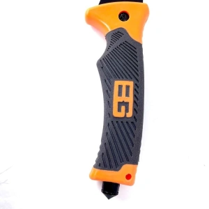 Topor multifunctional, pentru camping, drumetii, 30 cm, portocaliu, husa inclusa - Img 4