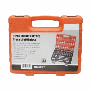 Trusa chei tubulare si biti 3/8 set complet 61 piese cu clichet, extensii si accesorii, pentru mecanica auto si bricolaj - Img 2