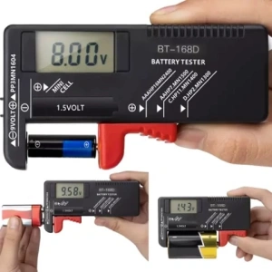Verificator digital pentru baterii si acumulatori, LCD, negru, 11 x 6 x 2.5 cm, compatibil AA, AAA, 9V si Li-Ion - Img 3