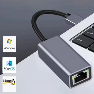 Adaptor USB-RJ45, Ethernet, 1000 Mbps, USB 3.0/2.0, Plug&Play, aluminiu, pentru tableta, PC, laptop, argintiu, 2.3 x 15.8 cm - Img 9