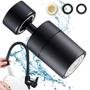 Aerator rotativ reglabil pentru robinet, universal, cap pivotant 360°, economisire apa, pentru bucatarie si baie